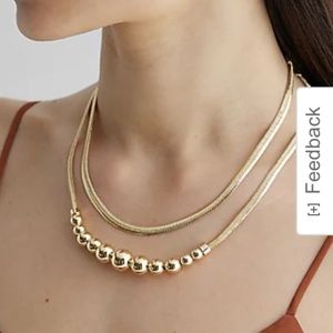 2 row gold Express necklace